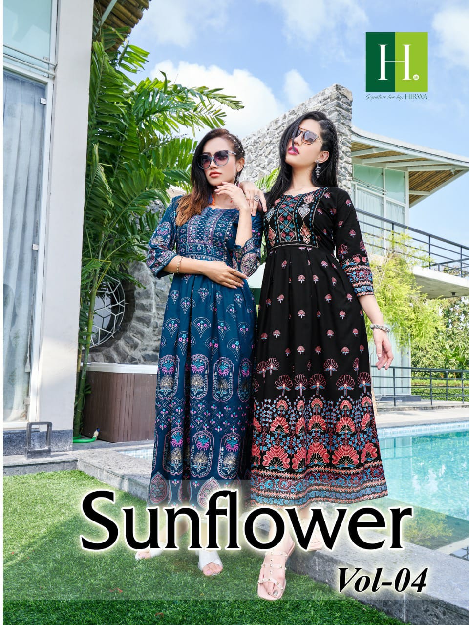 HIRWA KURTI SUNFLOWER VOL 4